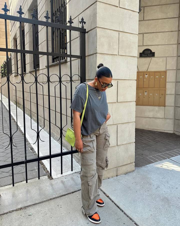 calça cargo sarja