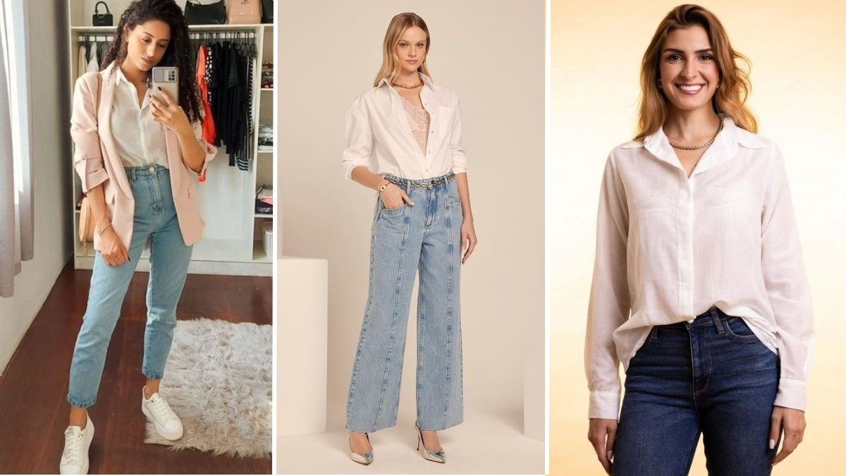 tendências de looks com calça jeans 2026