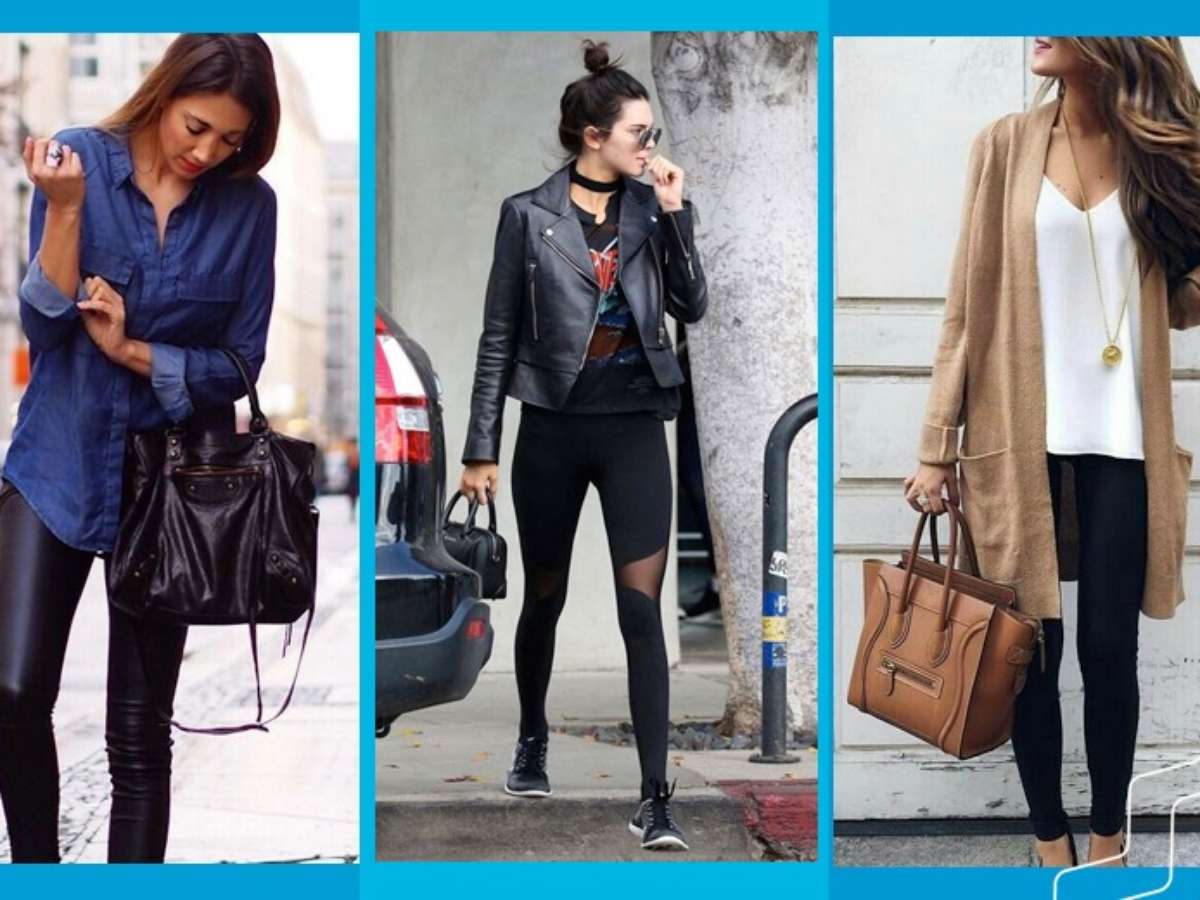 looks com legging preta e tênis