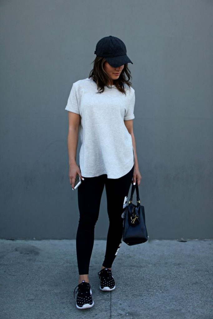 looks com legging preta casual