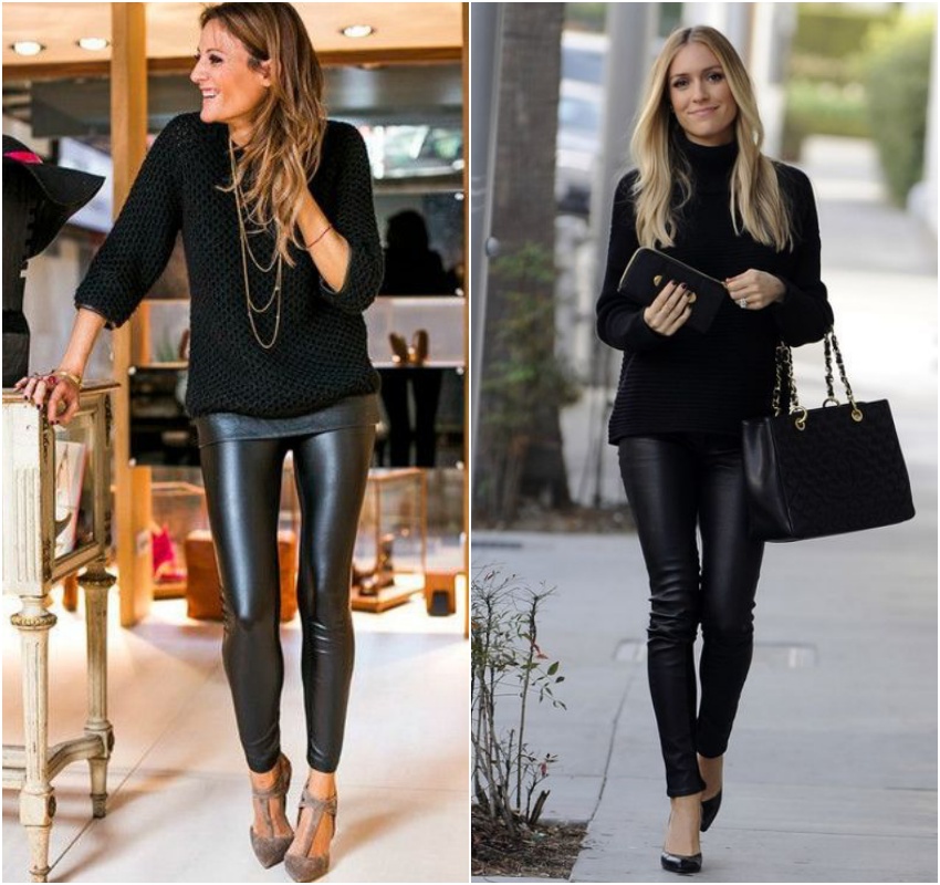 looks com legging preta outono inverno