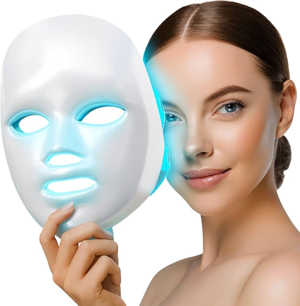 máscara led antes e depois