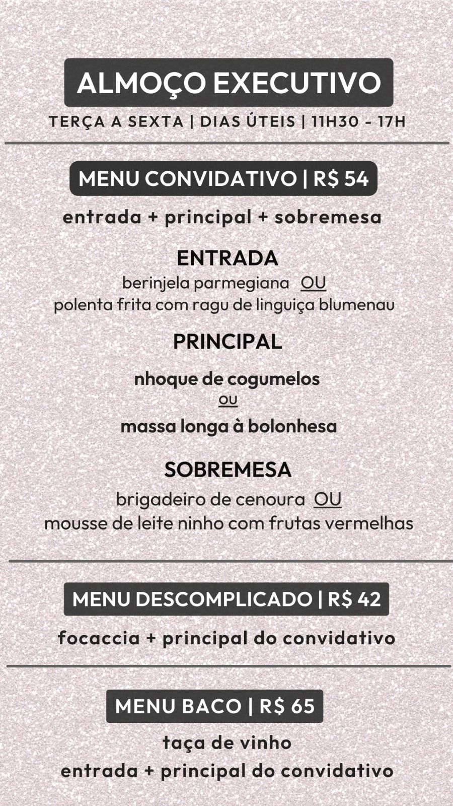 almoço executivo