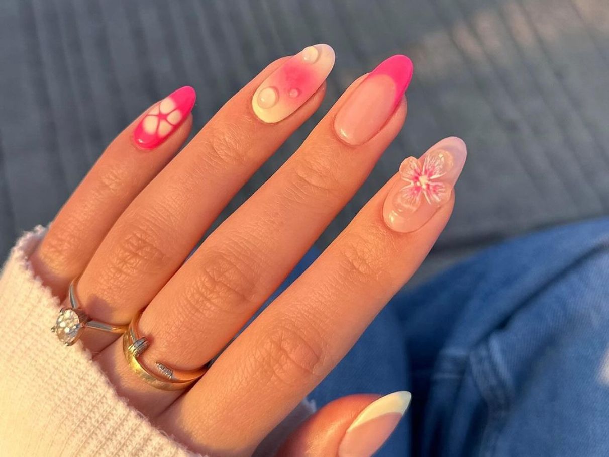 unha em gel bailarina decorada