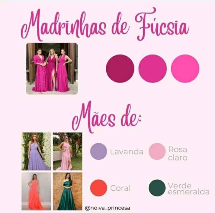 fúcsia e azul marinho