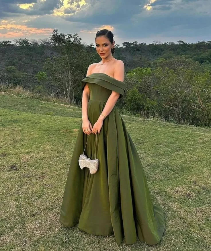vestido madrinha casamento civil verde oliva