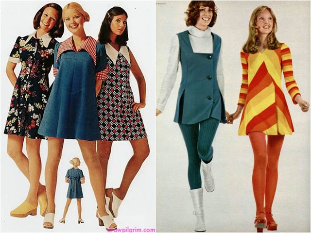 tendências de moda 1970