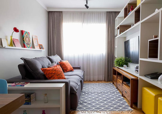 como decorar sala pequena integrada