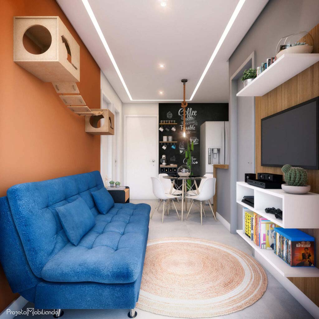 como decorar sala pequena integrada