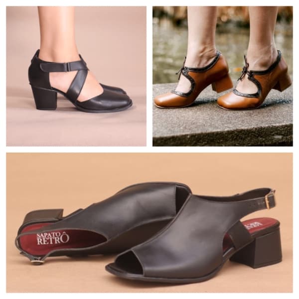 sapato retrô feminino moderno