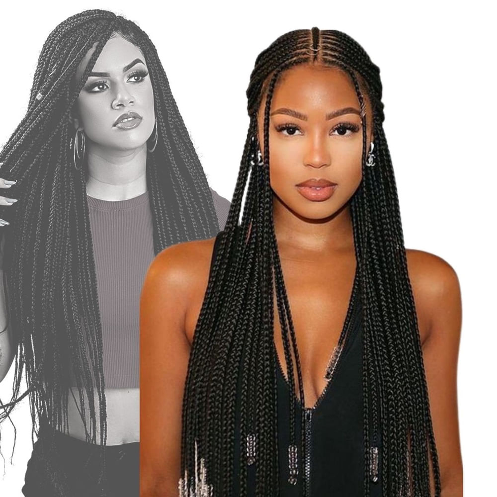 box braids jumbo coloridas