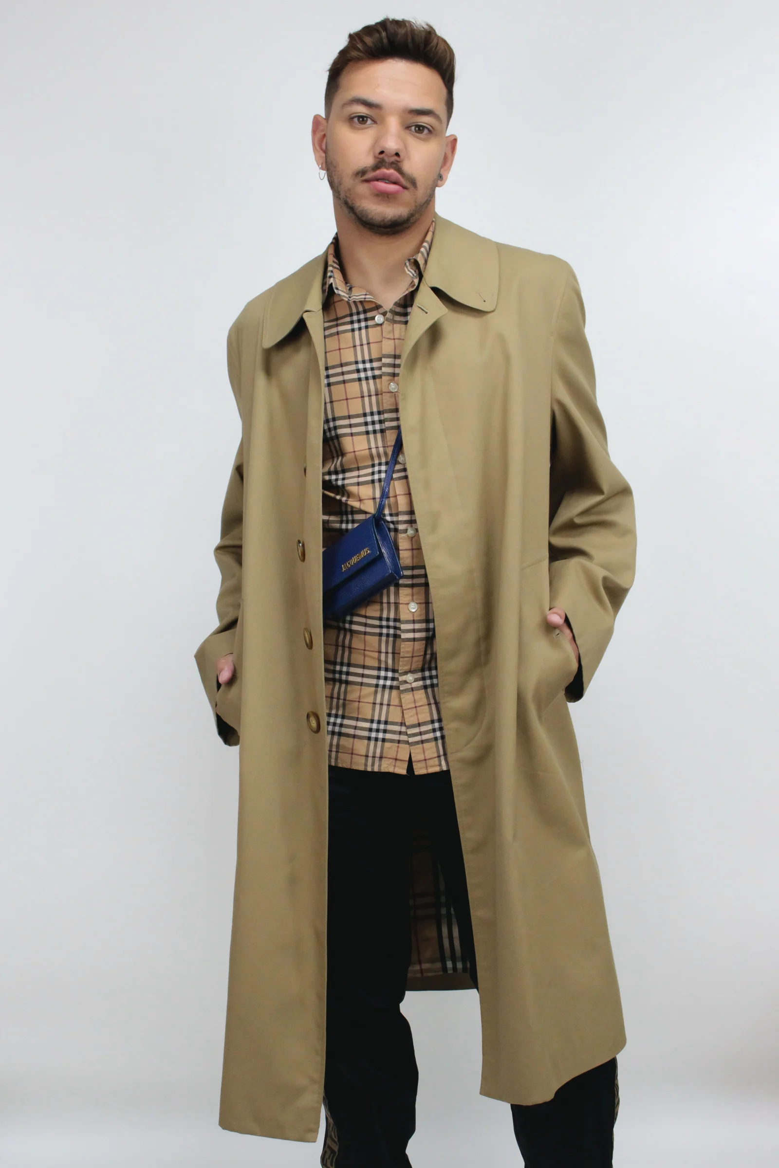 trench coat de couro