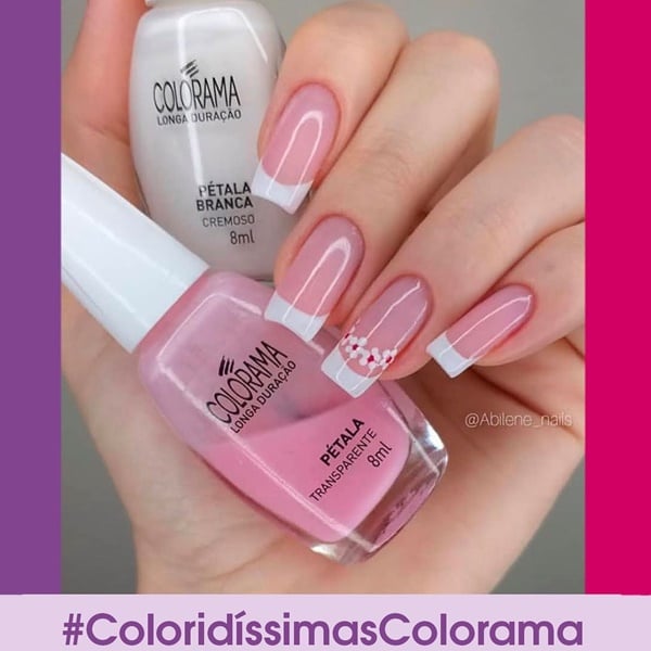 unhas francesinha decorada