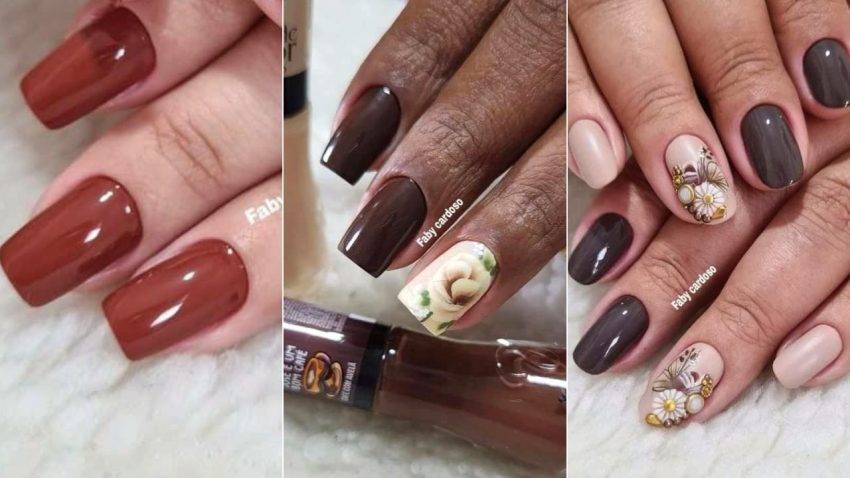 unhas sofisticadas marrom café
