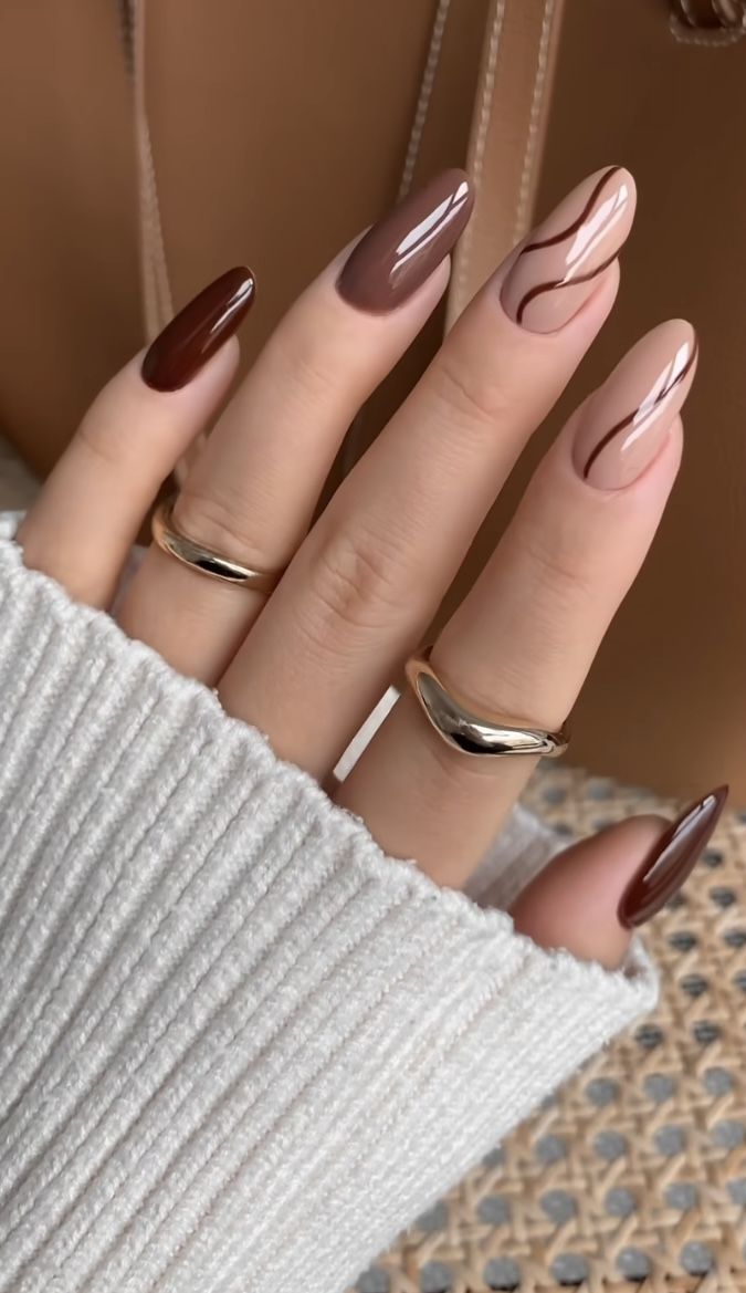 unhas marmorizadas marrom