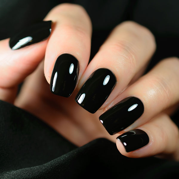 unhas pretas com brilho