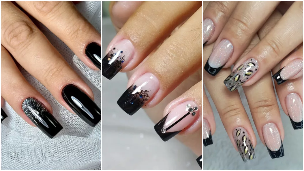 unhas pretas francesinha