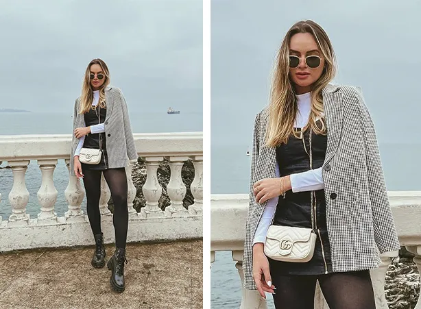 combinações de vestido com blazer