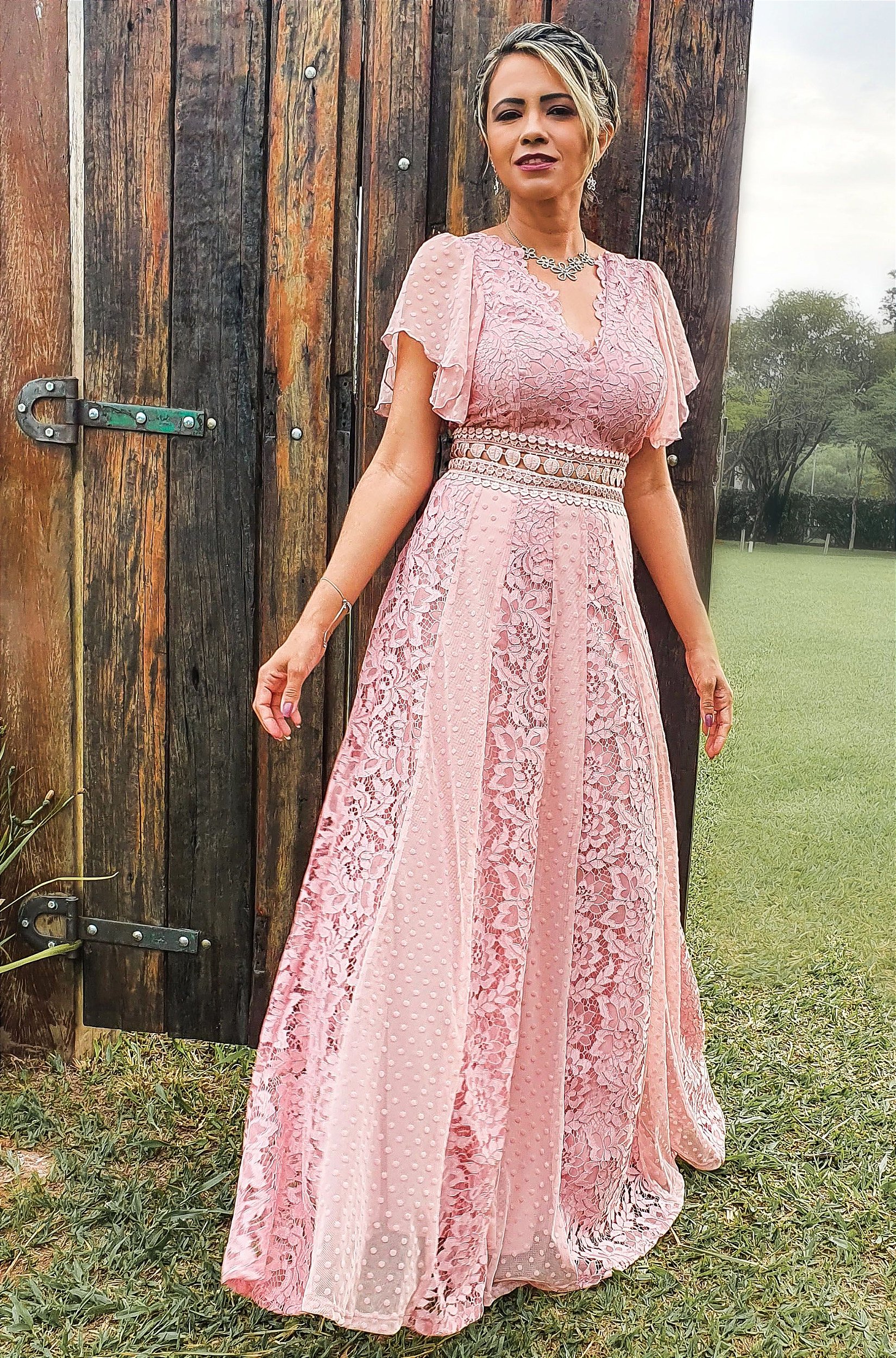 vestido de madrinha rose gold