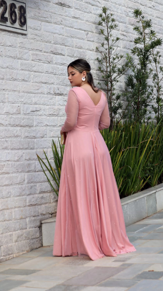 sandália para vestido rosê