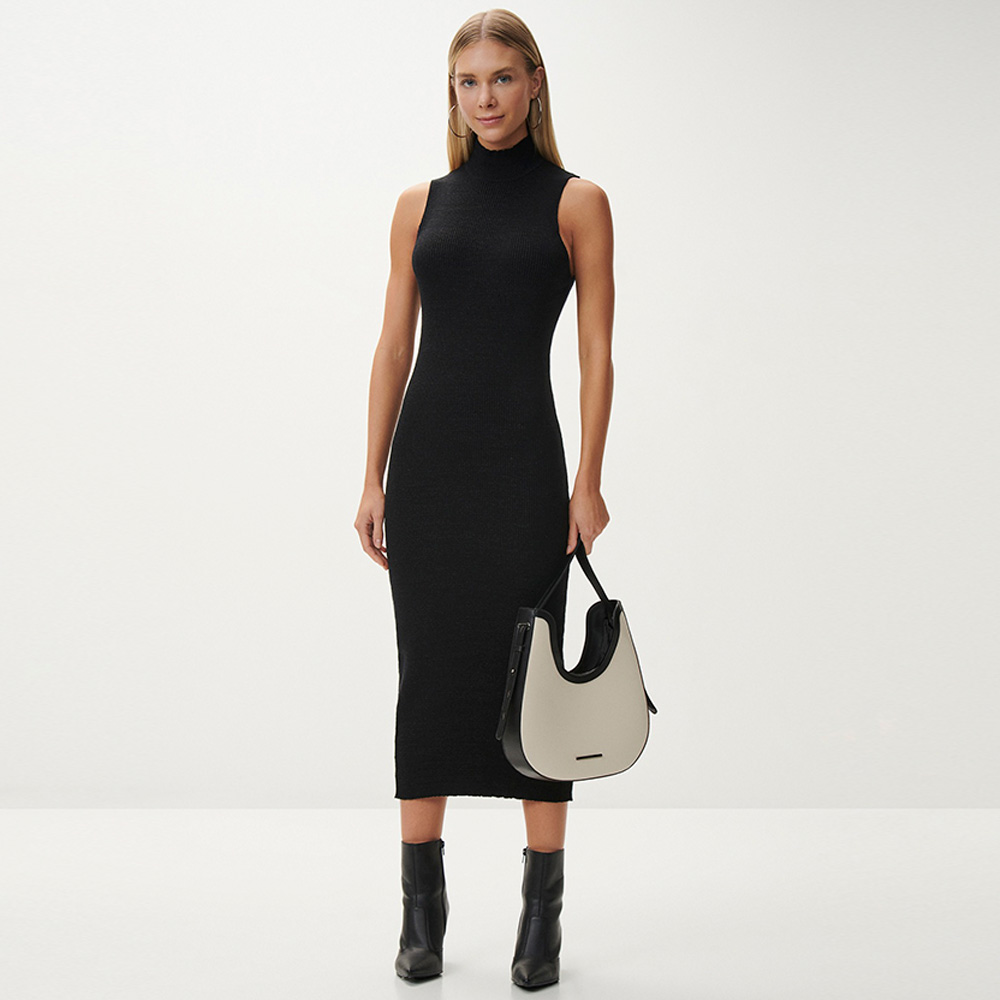 vestido reto longo
