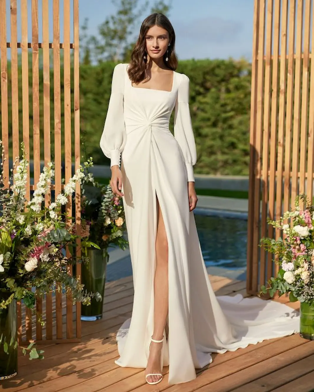 vestido reto de malha
